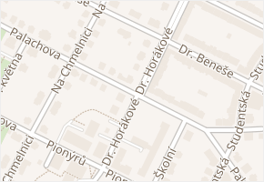 Palachova v obci Poděbrady - mapa ulice