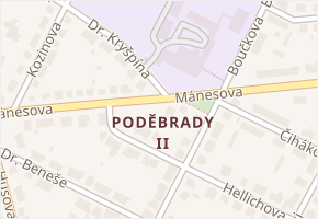 Poděbrady II v obci Poděbrady - mapa části obce