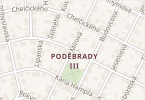 Poděbrady III v obci Poděbrady - mapa části obce