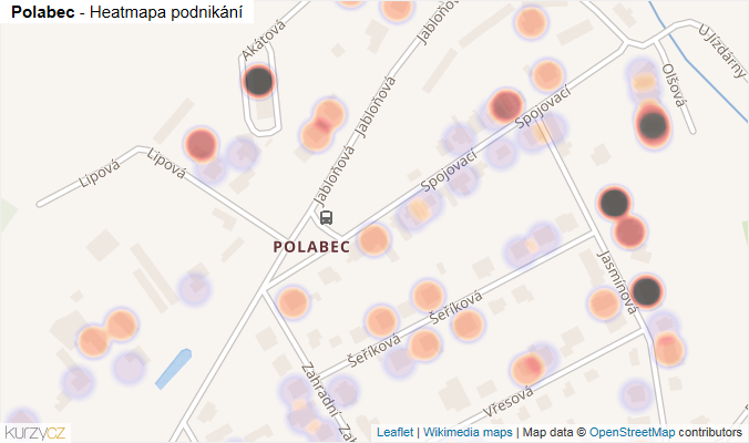 Mapa Polabec - Firmy v části obce.