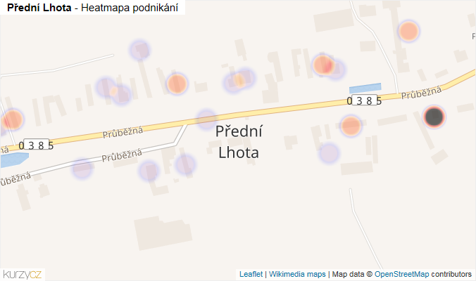 Mapa Přední Lhota - Firmy v části obce.