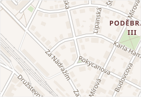 Přibyslavská v obci Poděbrady - mapa ulice