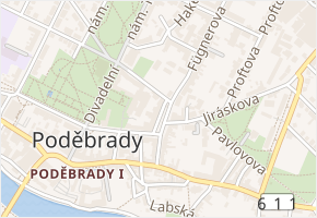 Riegrovo náměstí v obci Poděbrady - mapa ulice