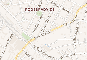 Rokycanova v obci Poděbrady - mapa ulice