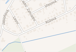 Růžová v obci Poděbrady - mapa ulice