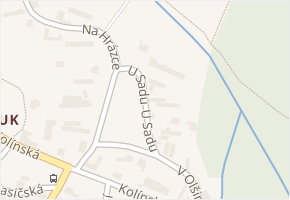 U Sadu v obci Poděbrady - mapa ulice