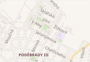 V Aleji v obci Poděbrady - mapa ulice