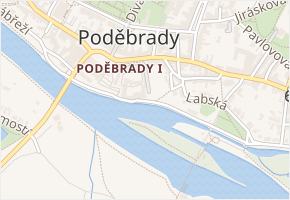 Zámecké nábřeží v obci Poděbrady - mapa ulice