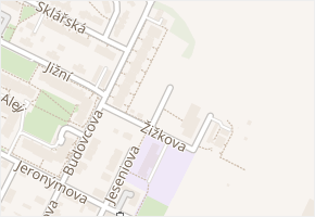 Žižkova v obci Poděbrady - mapa ulice