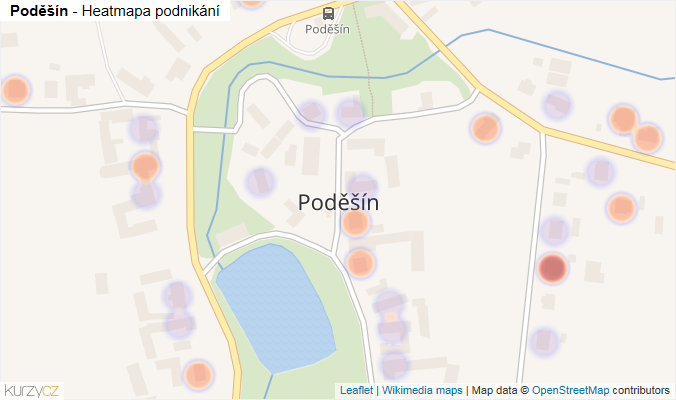 Mapa Poděšín - Firmy v části obce.