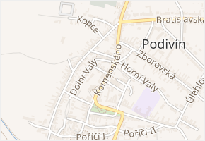 Děvínská v obci Podivín - mapa ulice