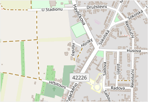 Hliníky v obci Podivín - mapa ulice