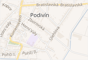 Zborovská v obci Podivín - mapa ulice