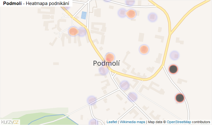 Mapa Podmolí - Firmy v části obce.