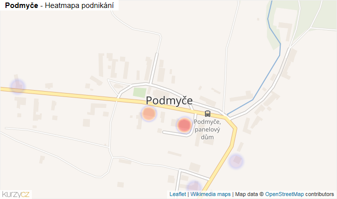 Mapa Podmyče - Firmy v části obce.