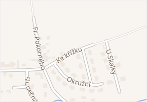 Ke Křížku v obci Podolanka - mapa ulice