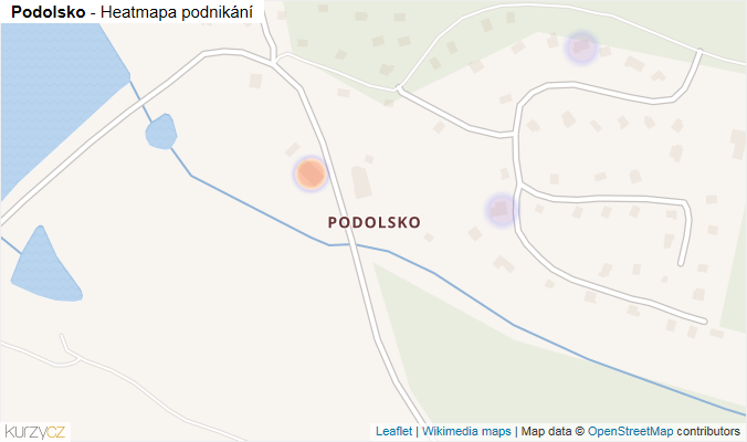 Mapa Podolsko - Firmy v části obce.