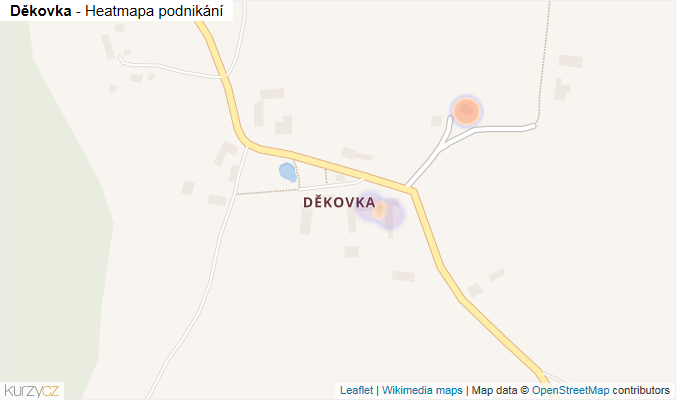 Mapa Děkovka - Firmy v části obce.