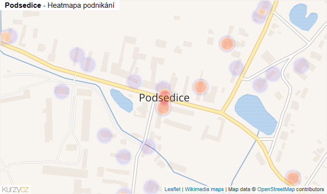 Mapa Podsedice - Firmy v části obce.