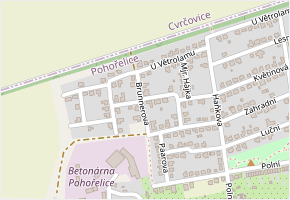 Brunnerova v obci Pohořelice - mapa ulice