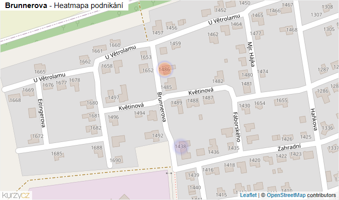 Mapa Brunnerova - Firmy v ulici.