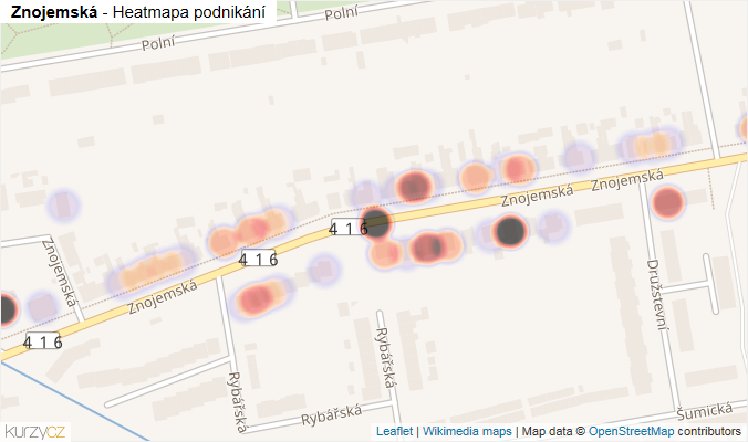 Mapa Znojemská - Firmy v ulici.