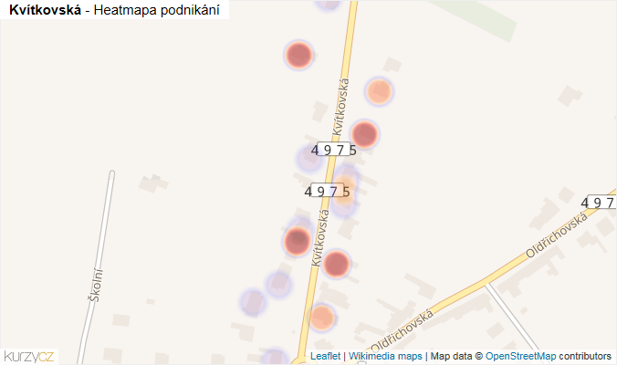 Mapa Kvítkovská - Firmy v ulici.