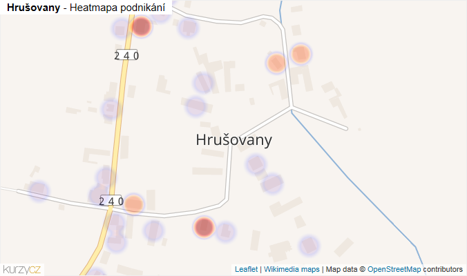 Mapa Hrušovany - Firmy v části obce.