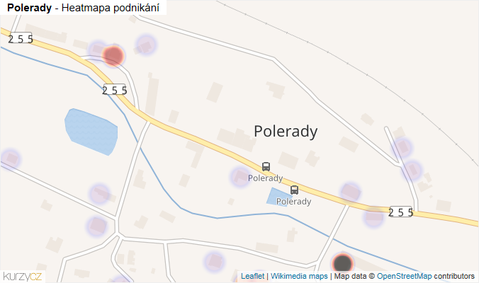 Mapa Polerady - Firmy v části obce.