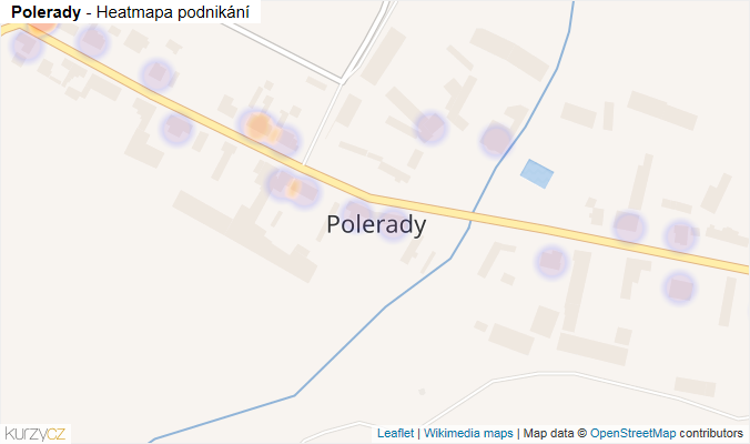 Mapa Polerady - Firmy v části obce.