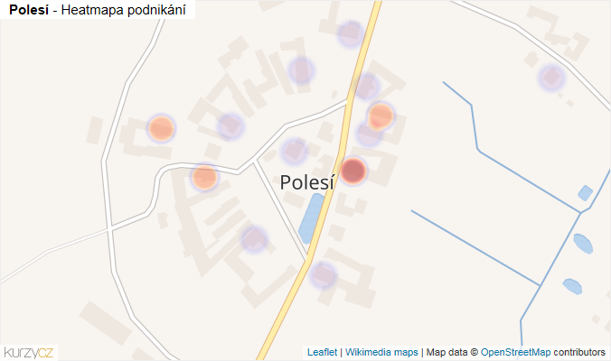 Mapa Polesí - Firmy v části obce.