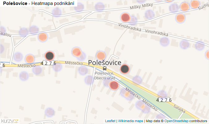 Mapa Polešovice - Firmy v části obce.