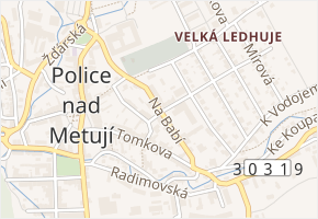 Na Babí v obci Police nad Metují - mapa ulice