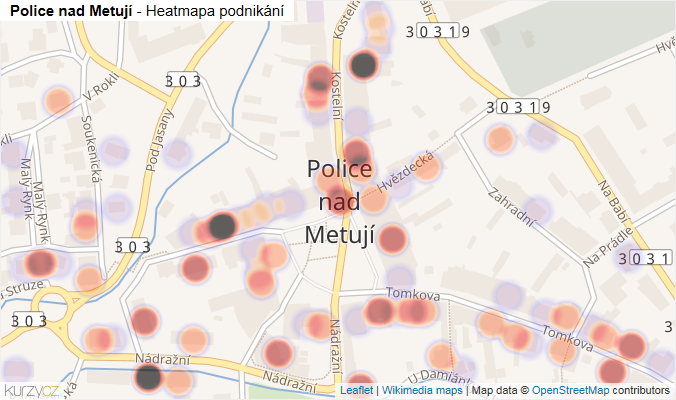 Mapa Police nad Metují - Firmy v části obce.