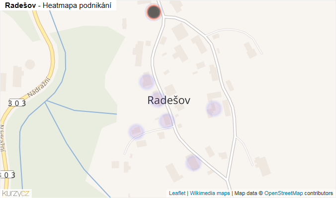 Mapa Radešov - Firmy v části obce.
