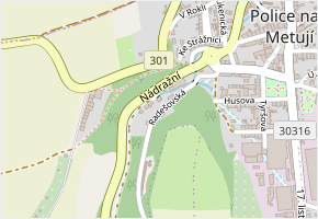 Radešovská v obci Police nad Metují - mapa ulice