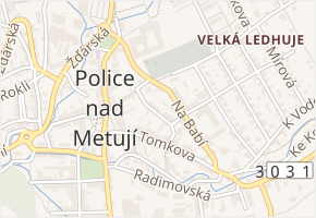 Zahradní v obci Police nad Metují - mapa ulice