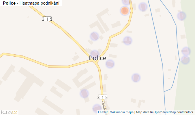 Mapa Police - Firmy v části obce.