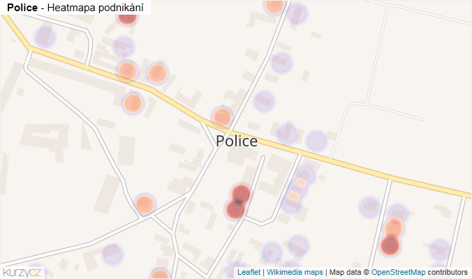 Mapa Police - Firmy v části obce.
