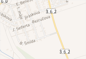 B. Březovského v obci Polička - mapa ulice