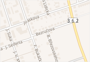 Bezručova v obci Polička - mapa ulice