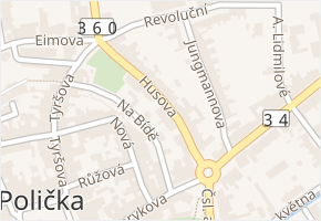 Husova v obci Polička - mapa ulice