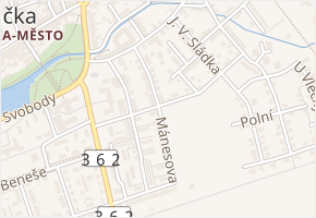Mánesova v obci Polička - mapa ulice