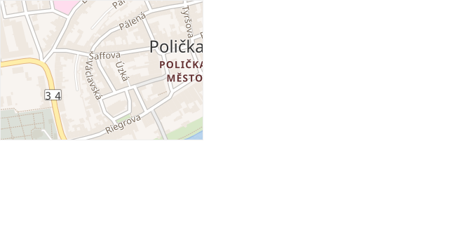 Otakarova v obci Polička - mapa ulice