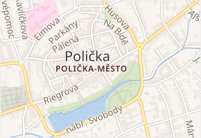 Palackého nám. v obci Polička - mapa ulice