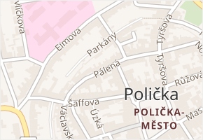 Pálená v obci Polička - mapa ulice
