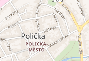 Růžová v obci Polička - mapa ulice