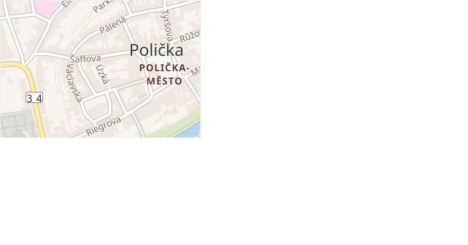 Úzká v obci Polička - mapa ulice