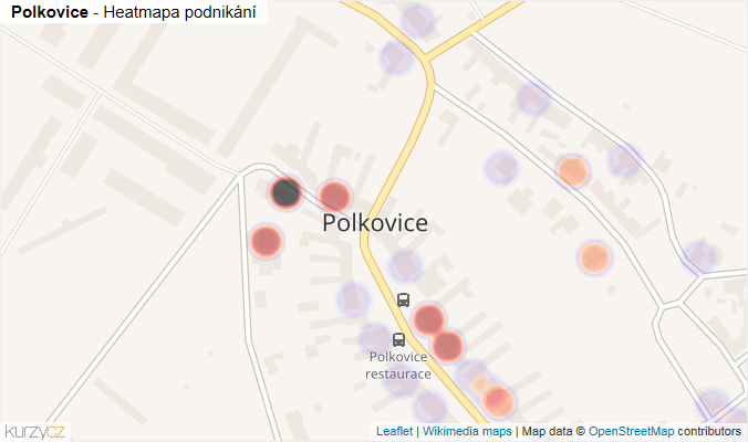 Mapa Polkovice - Firmy v části obce.