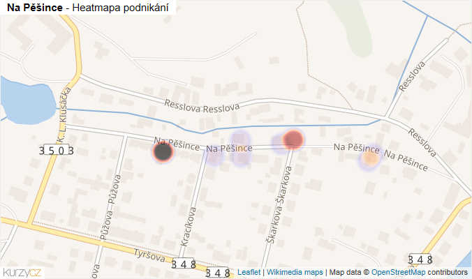 Mapa Na Pěšince - Firmy v ulici.